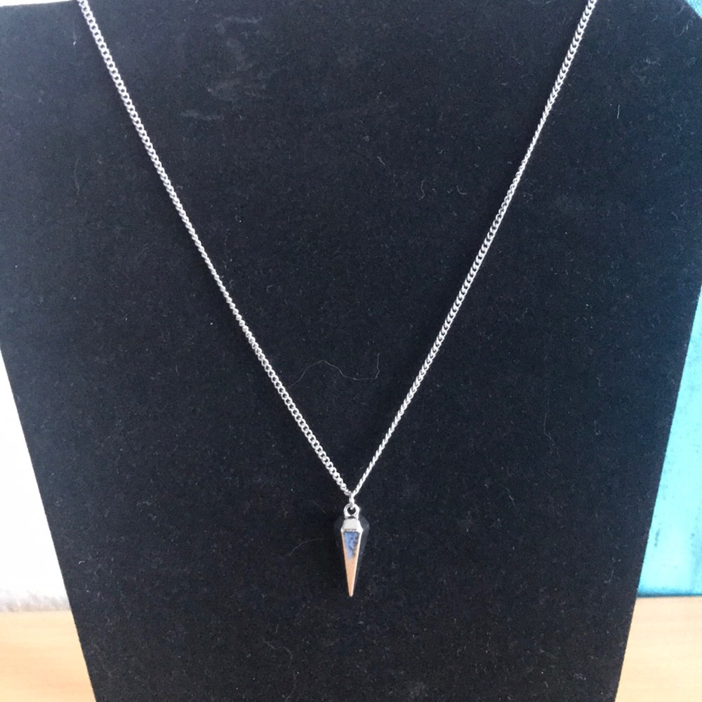 Pendant Necklace Silver Tone Pendulum Style Trendy Fashion Jewelry Eclectic Fun - Picture 5 of 5